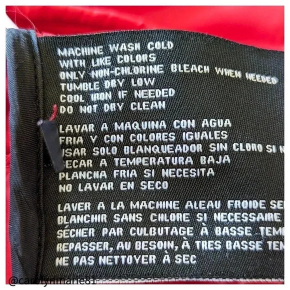 GUESS Women's Red Packable Quilted Puffer Jacket Size M Full Zip - Picture 11 of 11